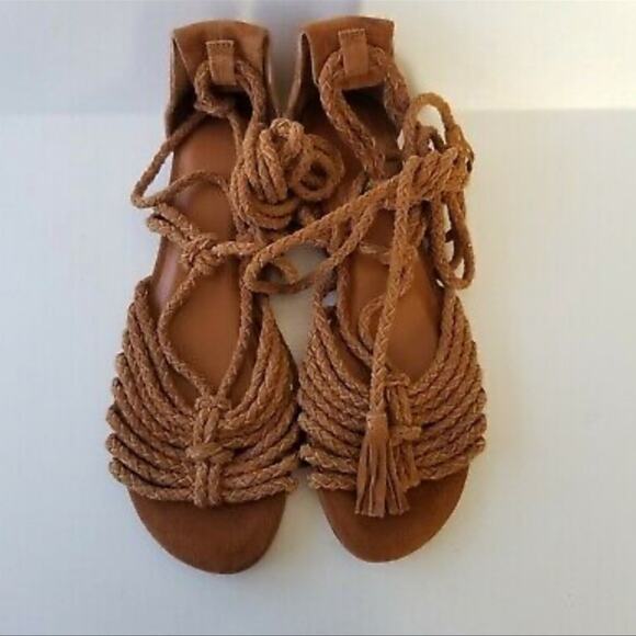 Joie Falk Suede Lace-Up Brown Sandals Size 7 - Picture 2 of 7